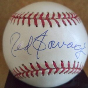TED SAVAGE CARDINALS/PIRATES/DODGERS SIGNED AUTOGRAPHED N.L. BASEBALL W/COA