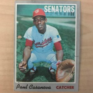 PAUL CASANOVA WASHINGTON SENATORS SIGNED VINTAGE 1970 TOPPS CARD #84 W/COA