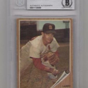 1962 TOPPS LARRY JACKSON VINTAGE SIGNED CARD BECKETT AUTHENTIC AUTOGRAPH