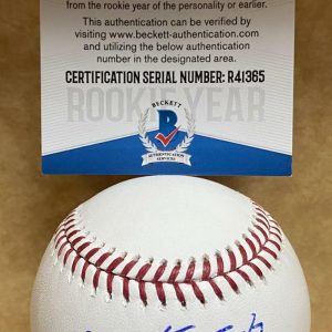 GARRISON SCHWARTZ ATLANTA BRAVES ROOKIE YEAR SIGNED M.L. BASEBALL BECKETT R41365