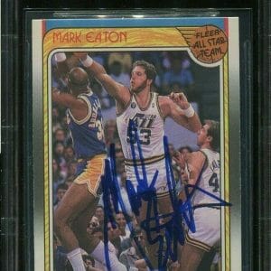 UTAH JAZZ MARK EATON signed autographed 1988-89 FLEER ALL STAR CARD BECKETT BAS