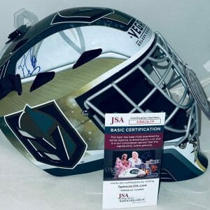 Marc Andre Fleury signed Vegas Golden Knights Full Size Goalie Mask Hawks JSA
