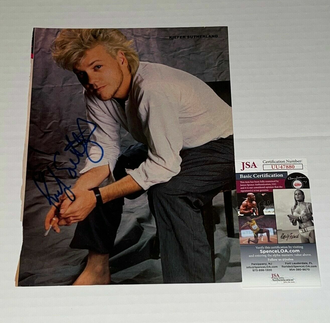 Kiefer Sutherland signed Vintage Magazine Page Early Signature ...