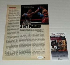 MELDRICK TAYLOR SIGNED MAGAZINE PAGE BOXING CHAMP AUTOGRAPHED JSA COLLECTIBLE MEMORABILIA