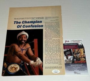 AARON PRYOR THE HAWK SIGNED MAGAZINE PAGE WELTERWEIGHT CHAMP AUTOGRAPHED 2 JSA COLLECTIBLE MEMORABILIA