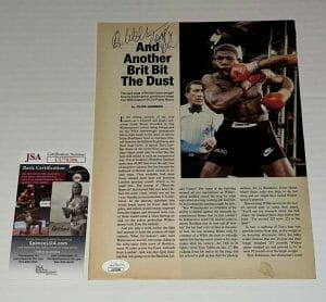FRANK BRUNO SIGNED MAGAZINE PAGE BOXING CHAMP AUTOGRAPHED JSA COLLECTIBLE MEMORABILIA
