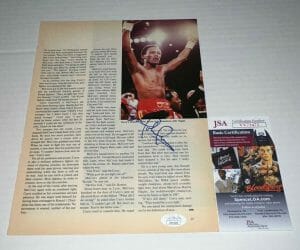DONALD CURRY COBRA SIGNED MAGAZINE PAGE BOXING CHAMP AUTOGRAPHED 3 JSA COLLECTIBLE MEMORABILIA