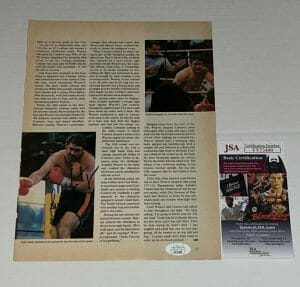 GERRIE COETZEE SIGNED MAGAZINE PAGE BOXING CHAMP AUTOGRAPHED 3 JSA COLLECTIBLE MEMORABILIA
