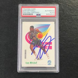 1991-92 SkyBox Basketball #171 Sam Mitchell Signed Card AUTO PSA/DNA Slabbed Tim
