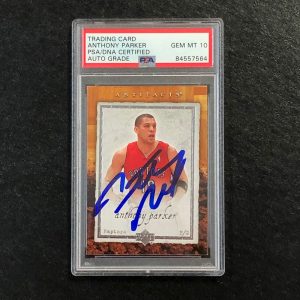2007-08 Artifacts Basketball #94 Anthony Parker Signed Card AUTO 10 PSA Slabbed
