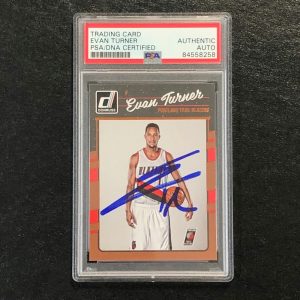 2016-17 Donruss Basketball #132 Evan Turner Signed Card AUTO PSA Slabbed Trailbl

