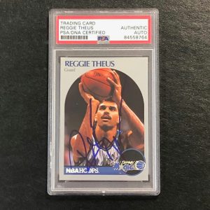 1990-91 NBA Hoops #222 Reggie Theus Signed Card AUTO PSA Slabbed Magic

