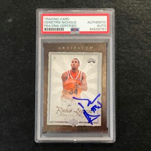 2007-08 Artifacts #146 Demetris Nichols Signed Card AUTO PSA Slabbed Knicks
