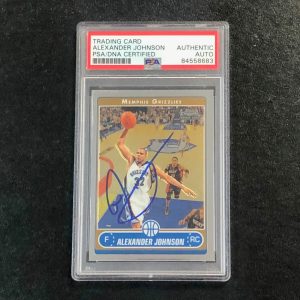 2006-07 Topps Chrome #205 Alexander Johnson Signed Card AUTO PSA Slabbed Grizzli

