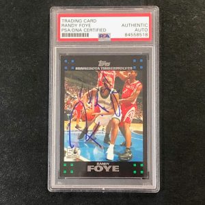 2007-08 Topps Basketball #109 Randy Foye Signed Card AUTO PSA Slabbed RC Minneso
