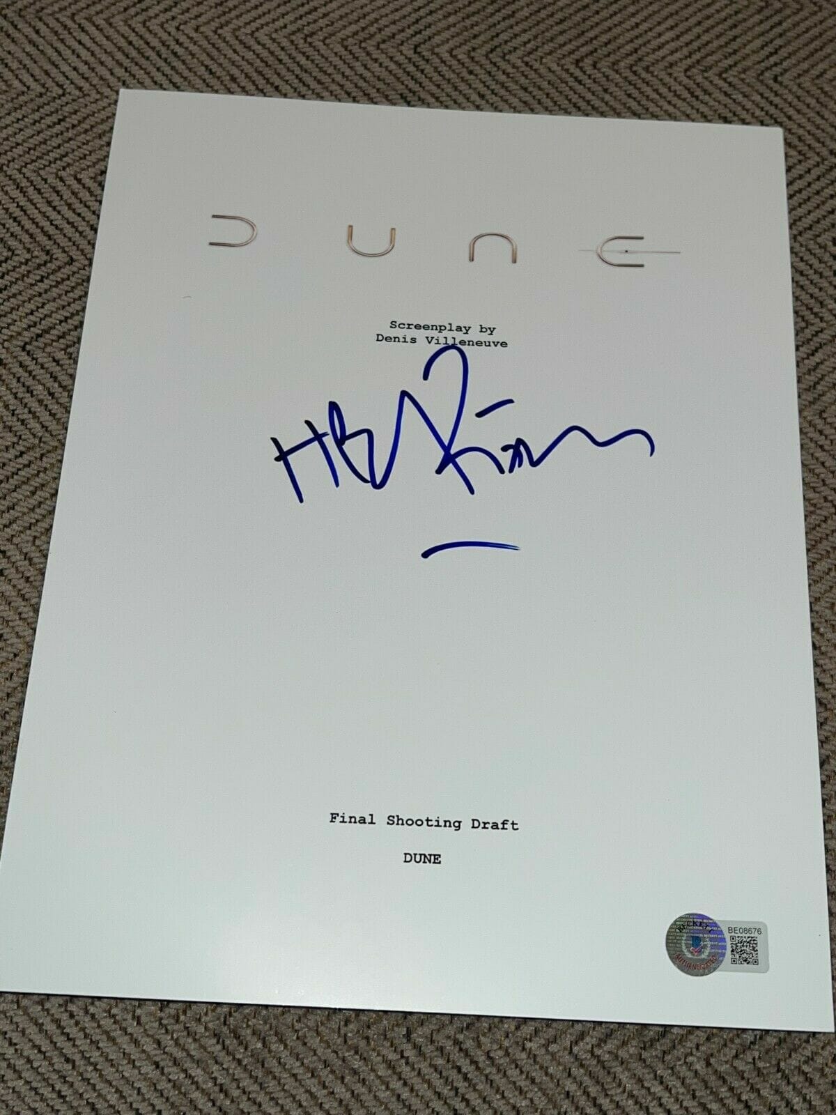 HANS ZIMMER SIGNED AUTOGRAPH MOVIE SCRIPT DUNE BATMAN DARK KNIGHT ...