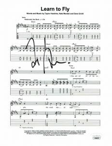TAYLOR HAWKINS SIGNED AUTOGRAPH “LEARN TO FLY” SHEET MUSIC – FOO FIGHTERS W/ JSA
 COLLECTIBLE MEMORABILIA