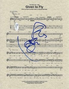 STONE GOSSARD SIGNED AUTOGRAPH “GIVEN TO FLY” SHEET MUSIC – PEARL JAM W/ JSA COA
 COLLECTIBLE MEMORABILIA