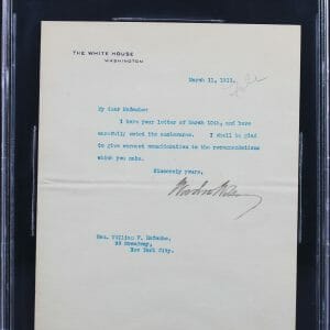 Woodrow Wilson Signed 7x8.75 1913 Letter On White House Letterhead BAS Slab 6
Opens in a new window or tab