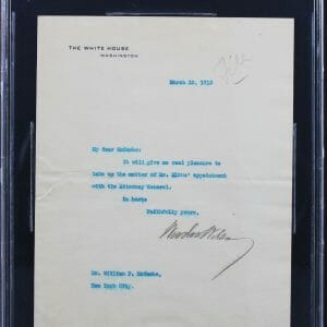 Woodrow Wilson Signed 7x8.75 1913 Letter On White House Letterhead BAS Slab 7
Opens in a new window or tab