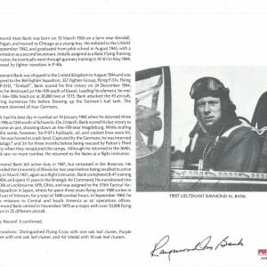 RAYMOND BANK SIGNED 8X10 PSA DNA AC42043 WORLD WAR II ACE 5 KILLS
Opens in a new window or tab