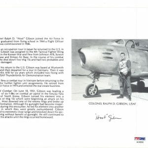 RALPH HOOT GIBSON SIGNED 8X10 (D) PSA DNA AC42643 KOREAN WAR ACE 5 KILLS
Opens in a new window or tab