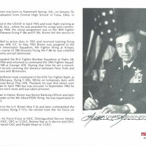 ROBINSON RISNER SIGNED 8X10 (D) PSA DNA AC42893 KOREAN WAR ACE 8 KILLS
Opens in a new window or tab