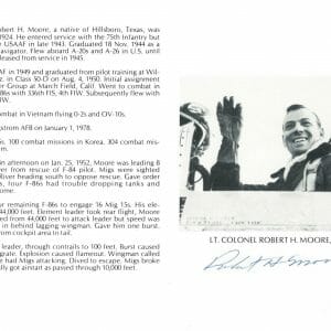 ROBERT MOORE SIGNED 8X10 (D) PSA DNA AC42767 VIETNAM WAR ACE 5 KILLS
Opens in a new window or tab