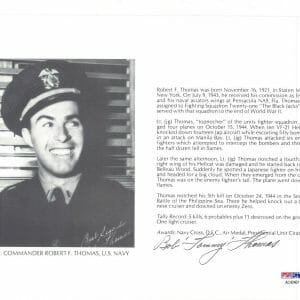 ROBERT THOMAS SIGNED 8X10 (D) PSA DNA AC42401 WWII ACE 5 KILLS
Opens in a new window or tab