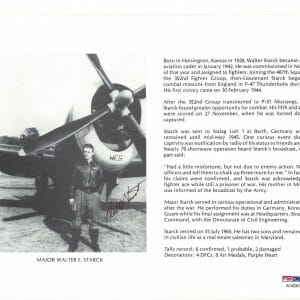 WALTER STARCK SIGNED 8X10 (D) PSA DNA AC42361 WWII ACE 6 KILLS
Opens in a new window or tab