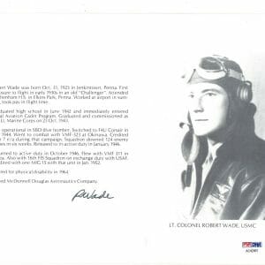 ROBERT WADE SIGNED 8X10 (D) PSA DNA AC42451 WWII ACE 7 KILLS
Opens in a new window or tab