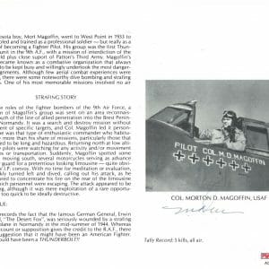 MORTON MAGOFFIN SIGNED 8X10 (D) PSA DNA AC41653 WWII ACE 5 KILLS
Opens in a new window or tab