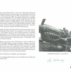 RAY CALLAWAY SIGNED 8X10 (D) PSA DNA X96364 WWII ACE 6 KILLS
Opens in a new window or tab