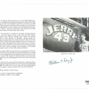 WILLIAM DAY JR SIGNED 8X10 (D) PSA DNA AC42256 WWII ACE 5 KILLS
Opens in a new window or tab