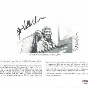PETER VAN DER LINDEN SIGNED 8X10 (D) PSA DNA AC42432 WWII ACE 5 KILLS
Opens in a new window or tab