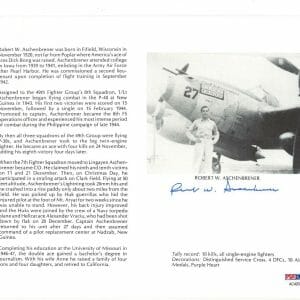 ROBERT ASCHENBRENER SIGNED 8X10 (D) PSA DNA AC42022 WWII WAR ACE 10 KILLS
Opens in a new window or tab