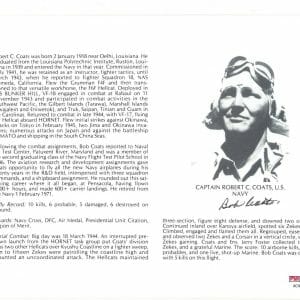 ROBERT COATS SIGNED 8X10 (D) PSA DNA AC42193 WWII ACE 10 KILLS
Opens in a new window or tab