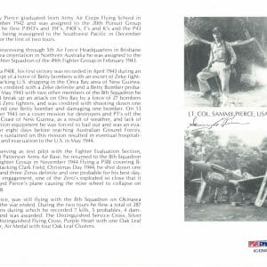 SAMMY PIERCE SIGNED 8X10 (D) PSA DNA AC42845 WWII ACE 7 KILLS
Opens in a new window or tab