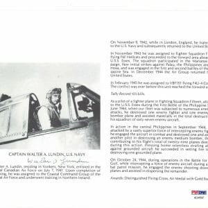 WALTER LUNDIN SIGNED 8X10 (D) PSA DNA AC41647 WWII ACE 6.5 KILLS
Opens in a new window or tab