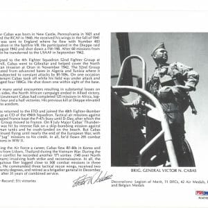 VICTOR CABAS SIGNED 8X10 (D) PSA DNA AC42155 WWII ACE 5.5 KILLS
Opens in a new window or tab