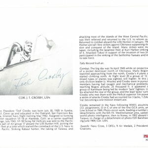 TED CROSBY SIGNED 8X10 (D) PSA DNA AC42238 WWII ACE 6 KILLS
Opens in a new window or tab