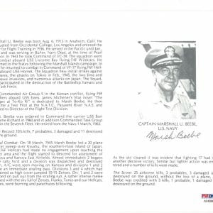 MARSHALL BEEBE SIGNED 8X10 (D) PSA DNA AC42080 WWII ACE 10.5 KILLS
Opens in a new window or tab