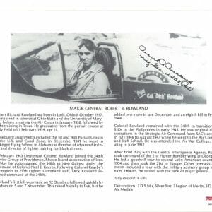 ROBERT ROWLAND SIGNED 8X10 (D) PSA DNA AC42305 WWII ACE 8 KILLS
Opens in a new window or tab