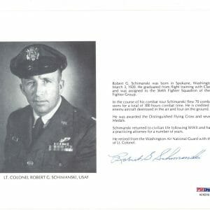 ROBERT SCHIMANSKI SIGNED 8X10 (D) PSA DNA AC42319 WWII ACE 6 KILLS
Opens in a new window or tab