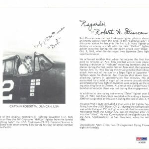 ROBERT DUNCAN SIGNED 8X10 (D) PSA DNA AC42535 WWII ACE 7 KILLS
Opens in a new window or tab
