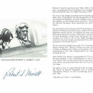 ROBERT MERRITT SIGNED 8X10 (D) PSA DNA AC42752 WWII ACE 7 KILLS
Opens in a new window or tab