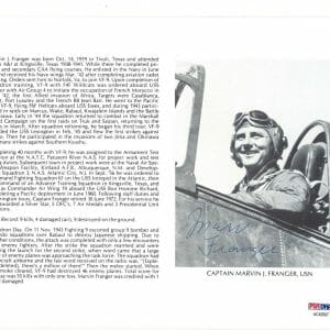 MARVIN FRANGER SIGNED 8X10 (D) PSA DNA AC42607 WWII ACE 9 KILLS
Opens in a new window or tab