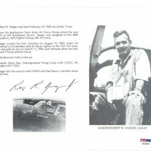 ROBERT YAEGER SIGNED 8X10 (D) PSA DNA AC42515 WWII ACE 5 KILLS
Opens in a new window or tab