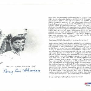 PERRY SHUMAN SIGNED 8X10 (D) PSA DNA AC42341 WWII ACE 6 KILLS
Opens in a new window or tab