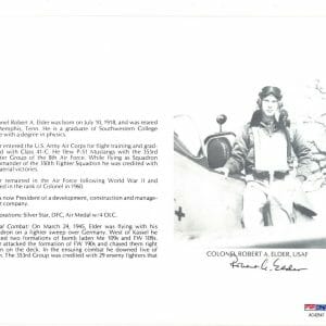 ROBERT ELDER SIGNED 8X10 (D) PSA DNA AC42547 WWII ACE 5 KILLS
Opens in a new window or tab